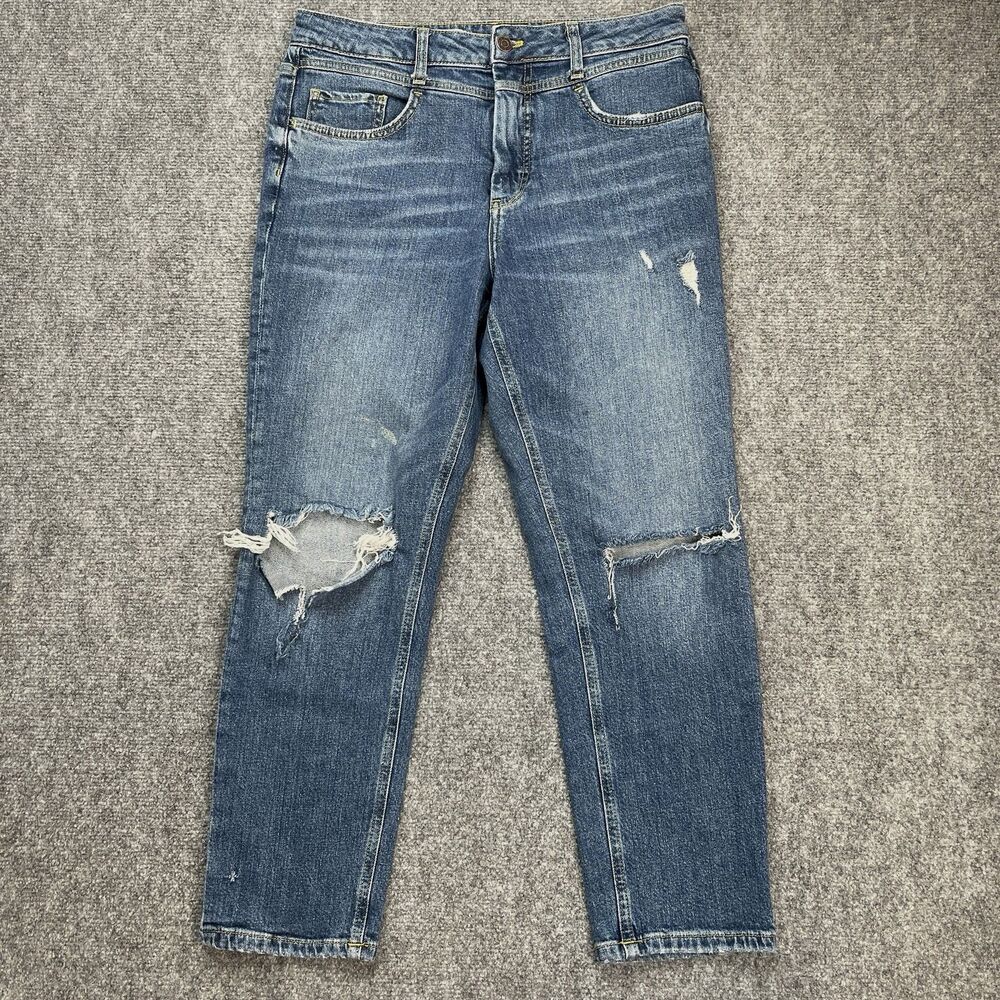 Anthropologie Pilcro Jeans Womens 30 Slim Ankle High Rise Distressed V Stitch - Picture 1 of 10